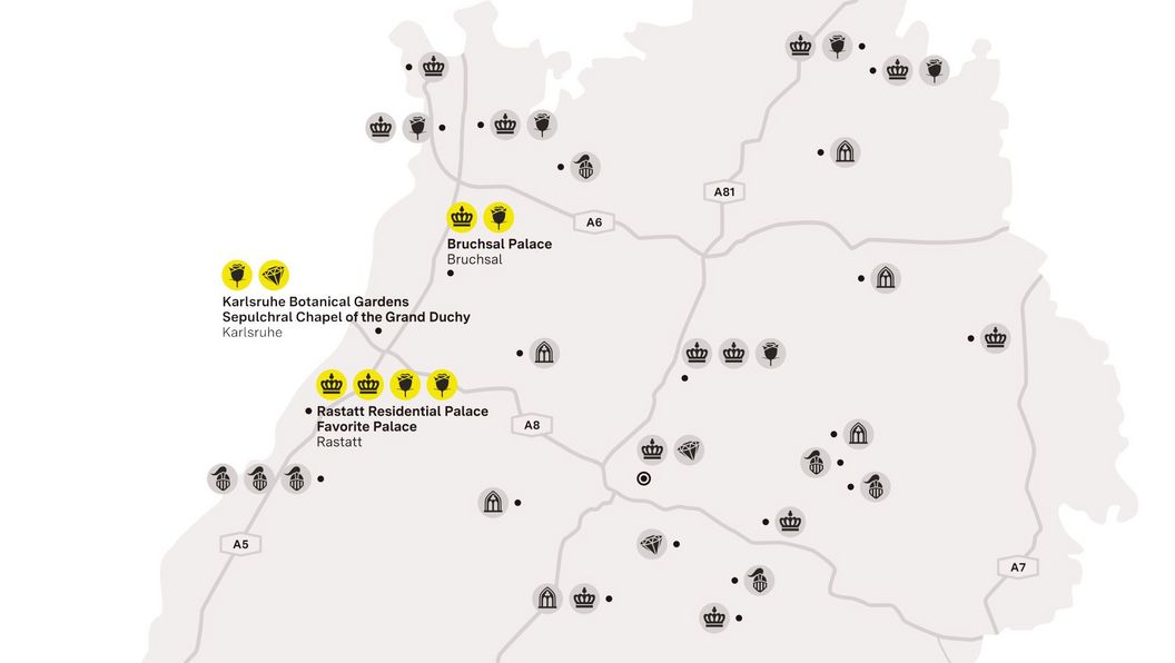 journey map, Illustration: Staatliche Schlösser und Gärten Baden-Württemberg, JUNG:Kommunikation GmbH