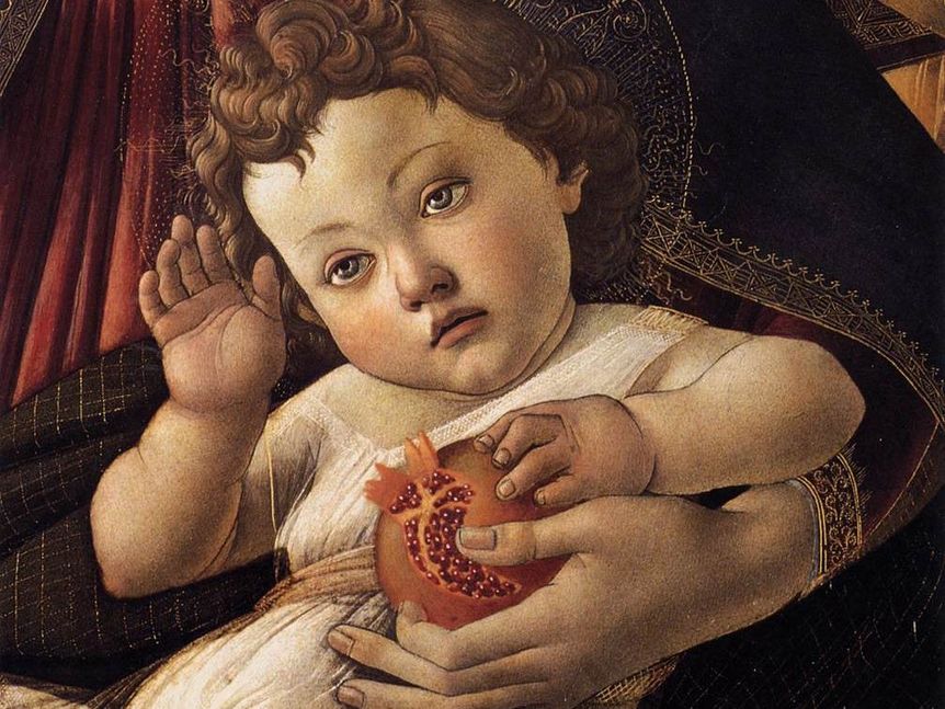 Sandro Botticelli, Detail: Madonna mit dem Granatapfel, 1487